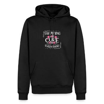 Cadeau nageur La natation est le remède pour tout - Sweat à capuche Premium bio Homme - noir - Devant - Nico (187cm)