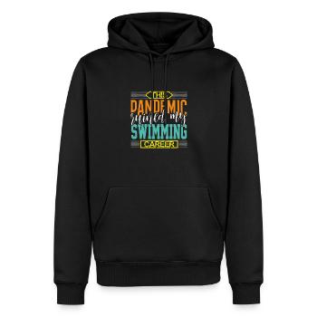 Schwimmergeschenk-Pandemie ruinierte meine Schwimmkarriere - Männer Premium Bio Hoodie - Schwarz - Vorne - Nico (187cm)