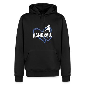 Sport Heart Handball - Männer Premium Bio Hoodie - Schwarz - Vorne - Nico (187cm)
