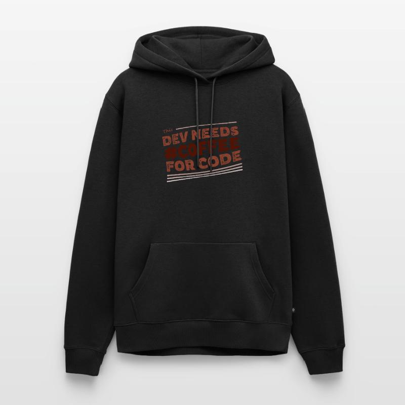 Dev needs #C0FFEE for code (light) Men’s Premium Organic Hoodie