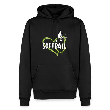 Sport Heart Softball - Sweat à capuche Premium bio Homme - noir - Devant - Nico (187cm)