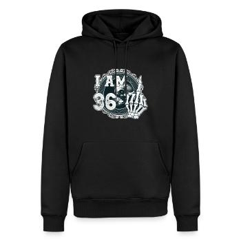 I'm 36 plus 1 middle finger Skull funny 37th - Men’s Premium Organic Hoodie - black - Front - Nico (187cm)