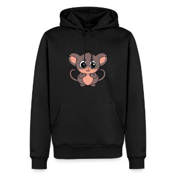 Tarsier - Sweat à capuche Premium bio Homme - noir - Devant - Nico (187cm)