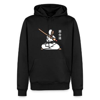 iaido - Sweat à capuche Premium bio Homme - noir - Devant - Nico (187cm)
