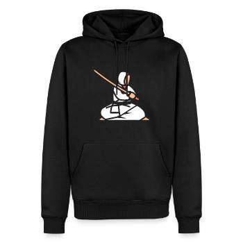 iaido - Männer Premium Bio Hoodie - Schwarz - Vorne - Nico (187cm)