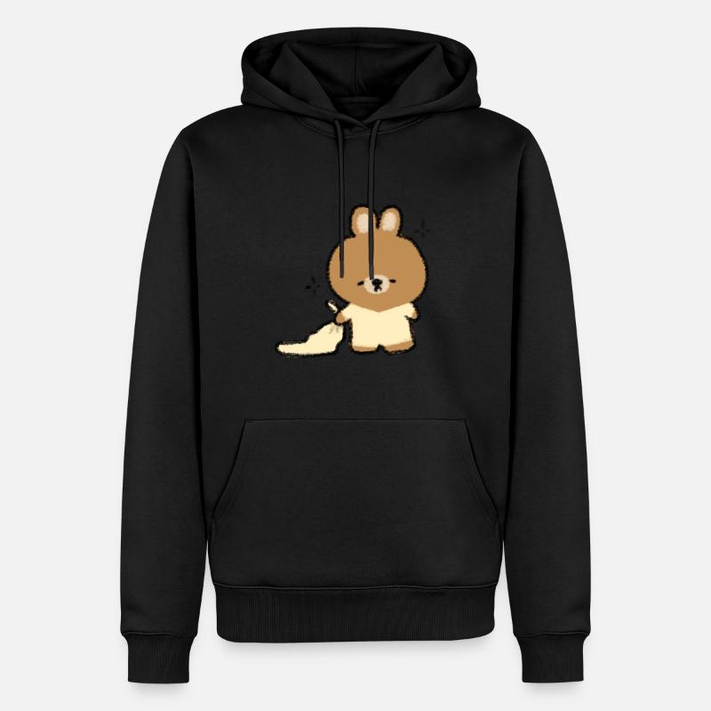 Lapin endormi - Sweat à capuche Premium bio Homme - noir