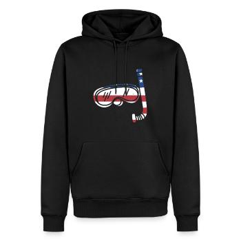 Snorkeler Drapeau Us Snorkeling - Sweat à capuche Premium bio Homme - noir - Devant - Nico (187cm)