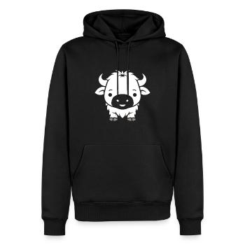 Buffle - Sweat à capuche Premium bio Homme - noir - Devant - Nico (187cm)