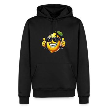 Citron frais avec lunettes de soleil pouce vers le haut - Sweat à capuche Premium bio Homme - noir - Devant - Nico (187cm)