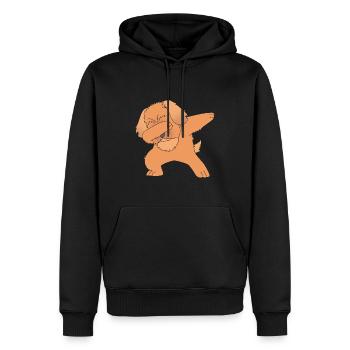 Chien pékinois - Sweat à capuche Premium bio Homme - noir - Devant - Nico (187cm)