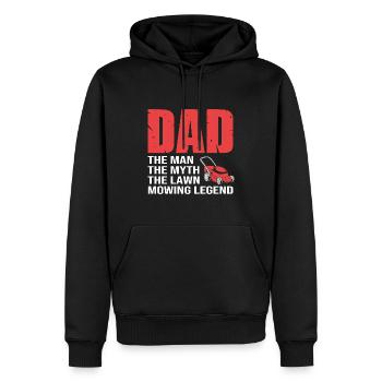 Tondeuse à gazon pelouse (prairie) - Sweat à capuche Premium bio Homme - noir - Devant - Nico (187cm)