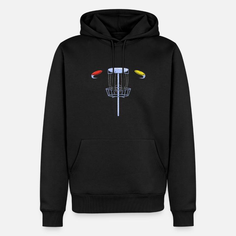 Disc Golf Frisbee - Männer Premium Bio Hoodie - Schwarz