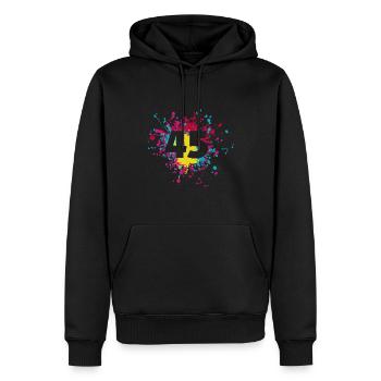 Number 45th Color Splash - Männer Premium Bio Hoodie - Schwarz - Vorne - Nico (187cm)