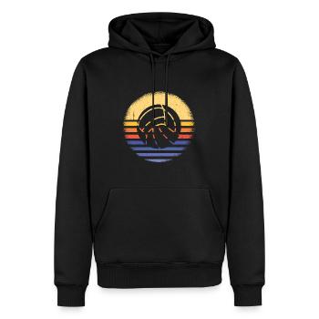 Sport Retro Sunset Netball - Männer Premium Bio Hoodie - Schwarz - Vorne - Nico (187cm)
