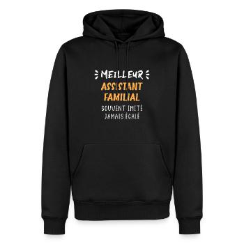 Meilleur assistant familial - Sweat à capuche Premium bio Homme - noir - Devant - Nico (187cm)