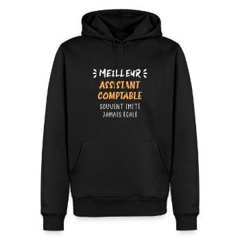 Meilleur assistant comptable - Sweat à capuche Premium bio Homme - noir - Devant - Nico (187cm)