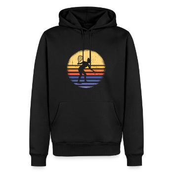 Sport Retro Sunset Racquetball - Sweat à capuche Premium bio Homme - noir - Devant - Nico (187cm)