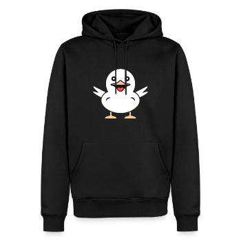 Mouette - Sweat à capuche Premium bio Homme - noir - Devant - Nico (187cm)