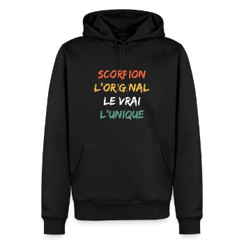 scorpion - Sweat à capuche Premium bio Homme - noir - Devant - Nico (187cm)