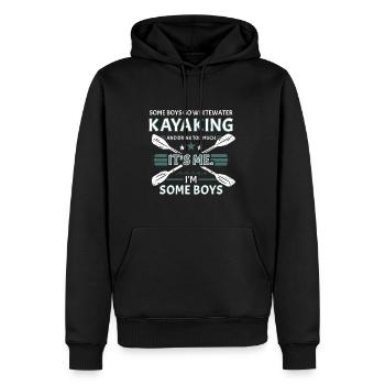 Certains garçons font du kayak en eau vive et boivent beaucoup - Sweat à capuche Premium bio Homme - noir - Devant - Nico (187cm)