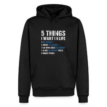 Sport 5 Things I Want In Life Ice Hockey - Männer Premium Bio Hoodie - Schwarz - Vorne - Nico (187cm)