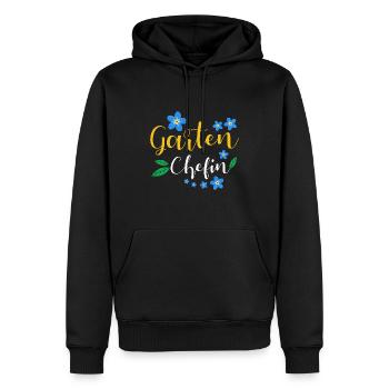 Garten Chefin Gartenarbeit Vergissmeinnicht - Männer Premium Bio Hoodie - Schwarz - Vorne - Nico (187cm)
