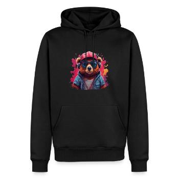 bär Tier Kunst I cooles niedliches bär - Männer Premium Bio Hoodie - Schwarz - Vorne - Nico (187cm)