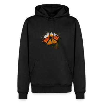 Insectes, Animaux, Papillon - Sweat à capuche Premium bio Homme - noir - Devant - Nico (187cm)