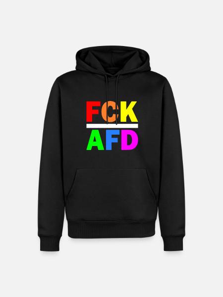 Fck afd - Männer Premium Bio Hoodie - Schwarz