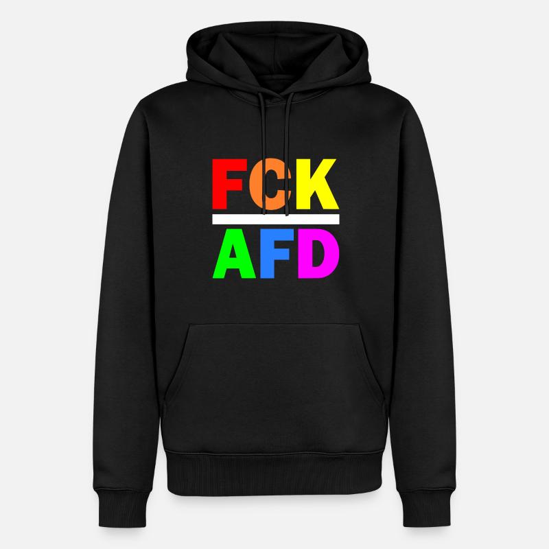 Fck afd - Männer Premium Bio Hoodie - Schwarz