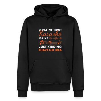Singer A Day Without Karaoke - Männer Premium Bio Hoodie - Schwarz - Vorne - Nico (187cm)