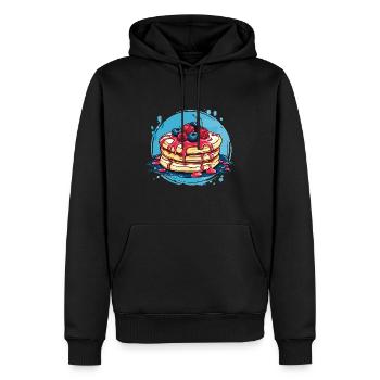 Pancakes mit Beeren - Männer Premium Bio Hoodie - Schwarz - Vorne - Nico (187cm)