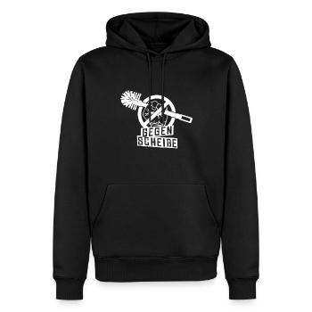 Gegen Scheiße Klobürste Politik Anti Dagegen - Männer Premium Bio Hoodie - Schwarz - Vorne - Nico (187cm)