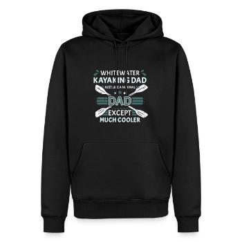 Papa kayak d’eau vive comme un papa normal - Sweat à capuche Premium bio Homme - noir - Devant - Nico (187cm)