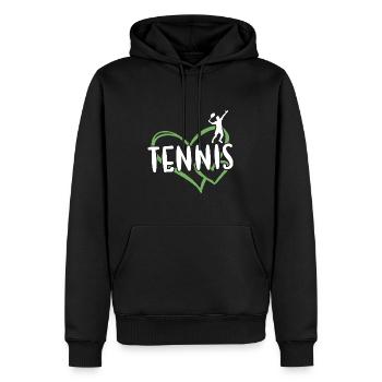 Sport Heart Tennis - Sweat à capuche Premium bio Homme - noir - Devant - Nico (187cm)