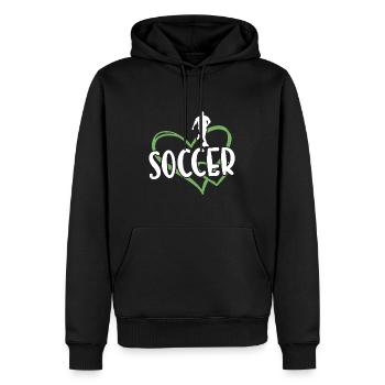 Sport Heart Soccer - Männer Premium Bio Hoodie - Schwarz - Vorne - Nico (187cm)