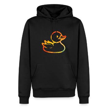 Bunte Ente - Männer Premium Bio Hoodie - Schwarz - Vorne - Nico (187cm)