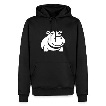 Liebe Kleines Nilpferd - Männer Premium Bio Hoodie - Schwarz - Vorne - Nico (187cm)