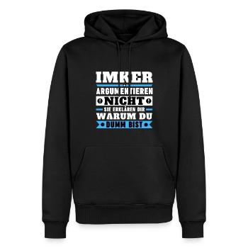 Imker argumentieren nicht - Männer Premium Bio Hoodie - Schwarz - Vorne - Nico (187cm)