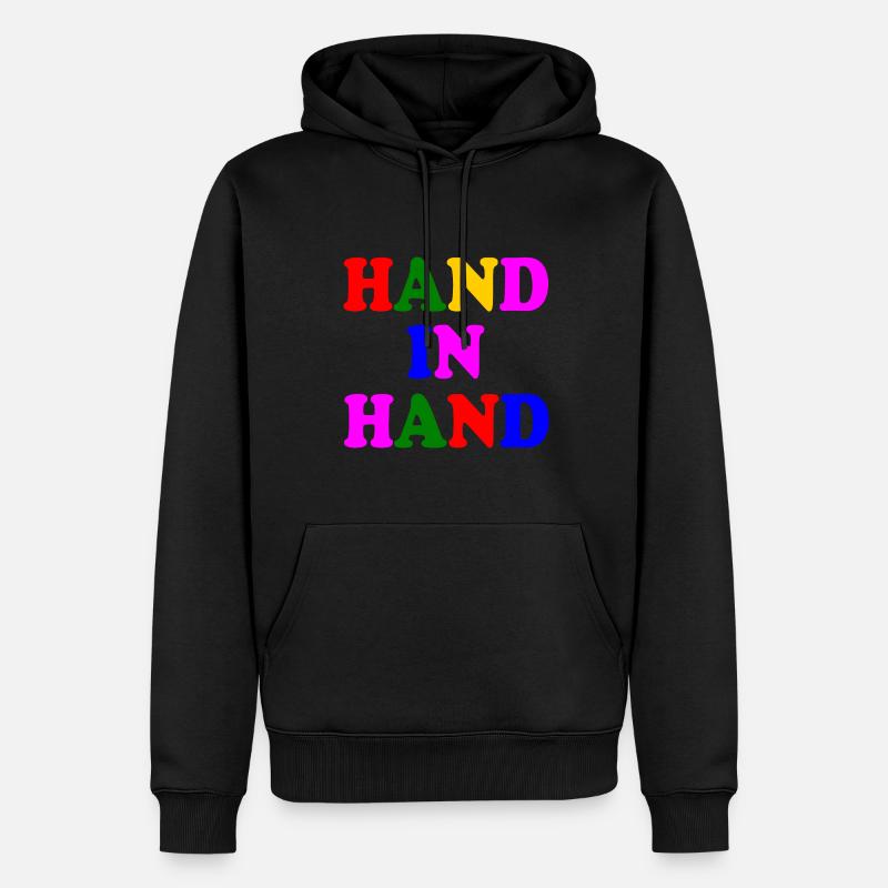 Hand in hand - Männer Premium Bio Hoodie - Schwarz