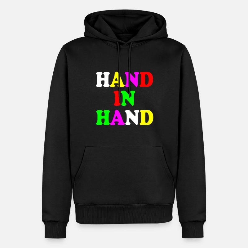 Hand in hand - Männer Premium Bio Hoodie - Schwarz