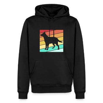 Bouvier australien chien - Sweat à capuche Premium bio Homme - noir - Devant - Nico (187cm)