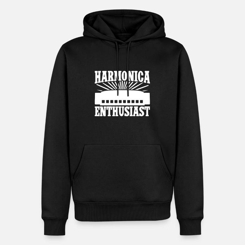 Harmonica Musican Enthusiast Harmonica - Men’s Premium Organic Hoodie - black