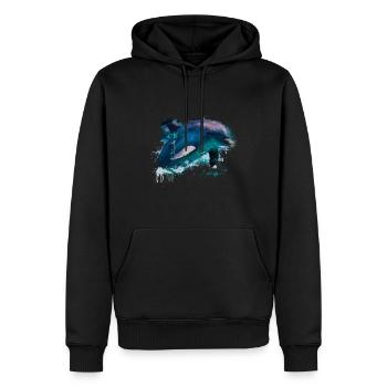 dolphin, sea creature, mammal, dolphins - Men’s Premium Organic Hoodie - black - Front - Nico (187cm)