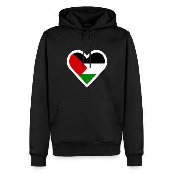 Free palestine heart - Men’s Premium Organic Hoodie - black - Front - Nico (187cm)