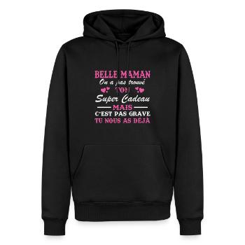 Belle maman - Sweat à capuche Premium bio Homme - noir - Devant - Nico (187cm)