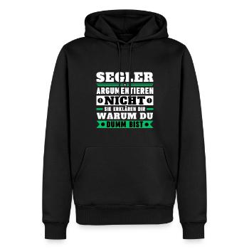 Segler argumentieren nicht - Männer Premium Bio Hoodie - Schwarz - Vorne - Nico (187cm)