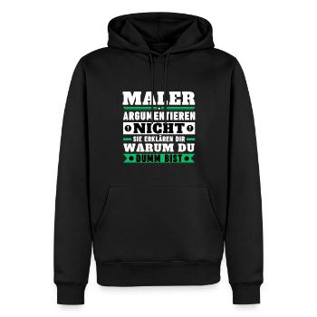 Painters don't argue - Men’s Premium Organic Hoodie - black - Front - Nico (187cm)
