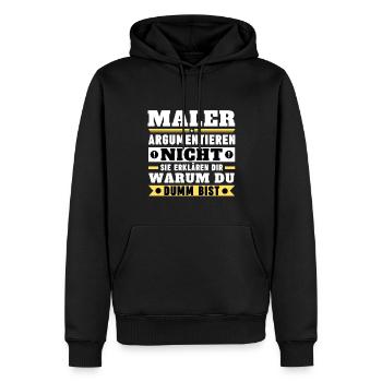 Painters don't argue - Men’s Premium Organic Hoodie - black - Front - Nico (187cm)