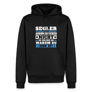 Segler argumentieren nicht - Männer Premium Bio Hoodie - Schwarz - Vorne - Nico (187cm)